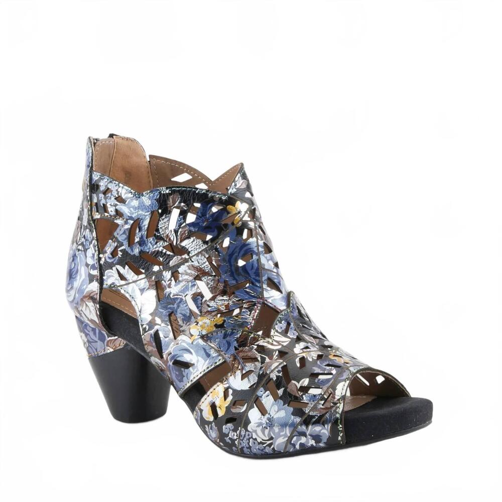 NEW L'ARTISTE women's icon met sandals in blue multi